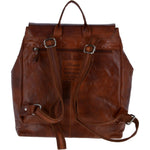 Unisex Leather Vintage Backpack Tan : F-86