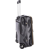 Airline friendly cabin size trolley in vegetable tanned leather black : 79014