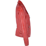 Leather Biker Jacket Red: RUTH