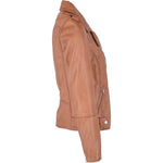 Leather Biker Jacket Cognac: RUTH