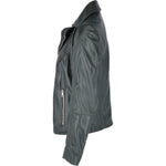 Leather Biker Jacket Green: JAIN