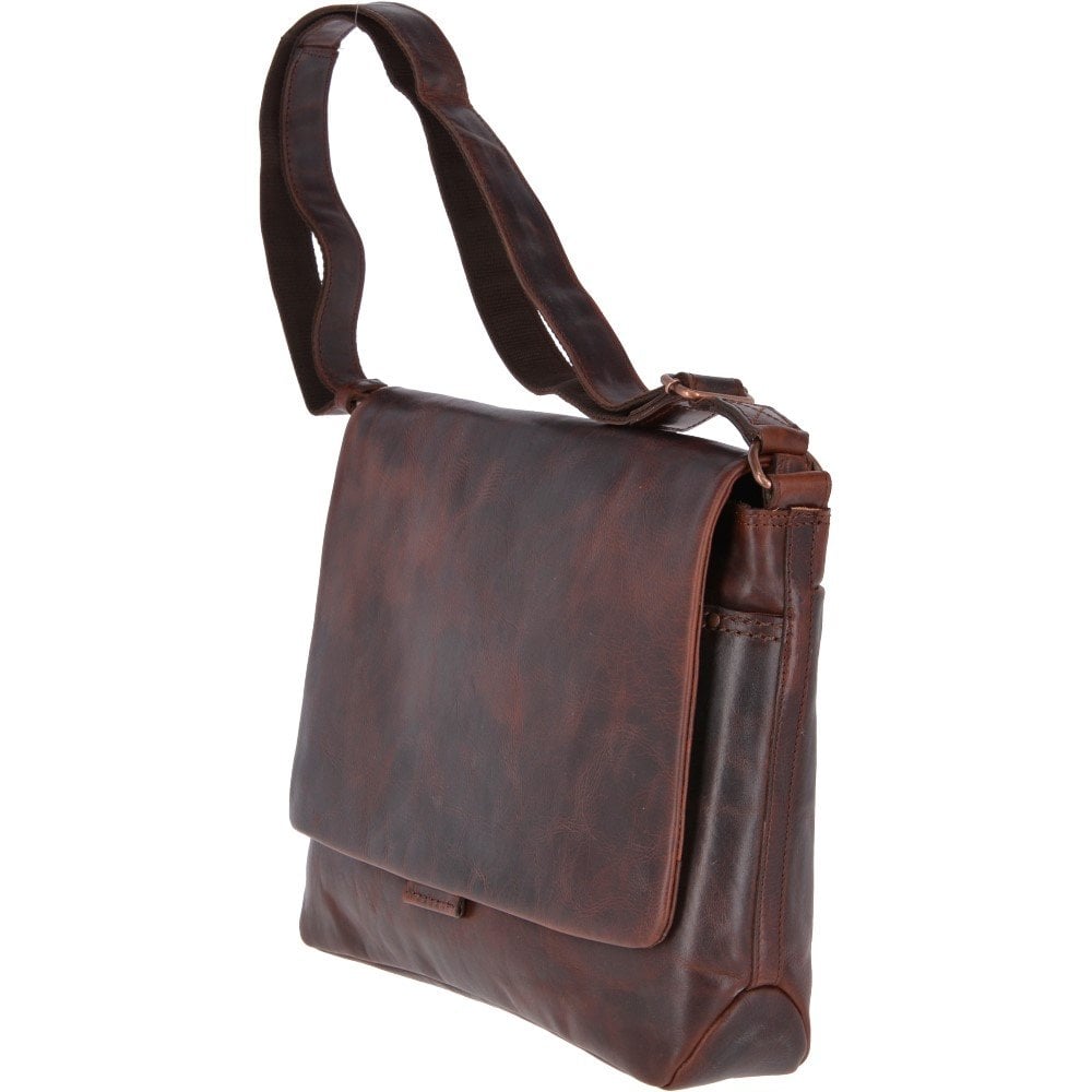 Large Leather Vintage Messenger Bag Tan : Robin