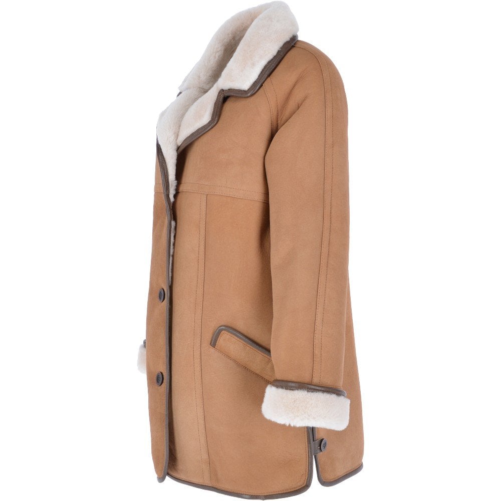 Women's Sheepskin Coat Biscuit Tan: KB 265