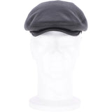 One Piece Sheepskin Leather Flat Cap Black: 04K