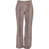 Women's Flared 60's Snake Print Leather Jeans Beige: 4053