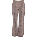 Women's Flared 60's Snake Print Leather Jeans Beige: 4053