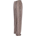 Women's Flared 60's Snake Print Leather Jeans Beige: 4053