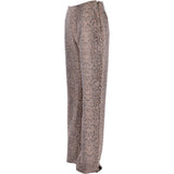 Women's Flared 60's Snake Print Leather Jeans Beige: 4053