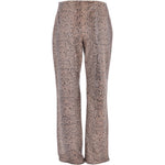 Women's Flared 60's Snake Print Leather Jeans Beige: 4053
