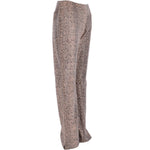 Women's Flared 60's Snake Print Leather Jeans Beige: 4053