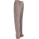 Women's Flared 60's Snake Print Leather Jeans Beige: 4053