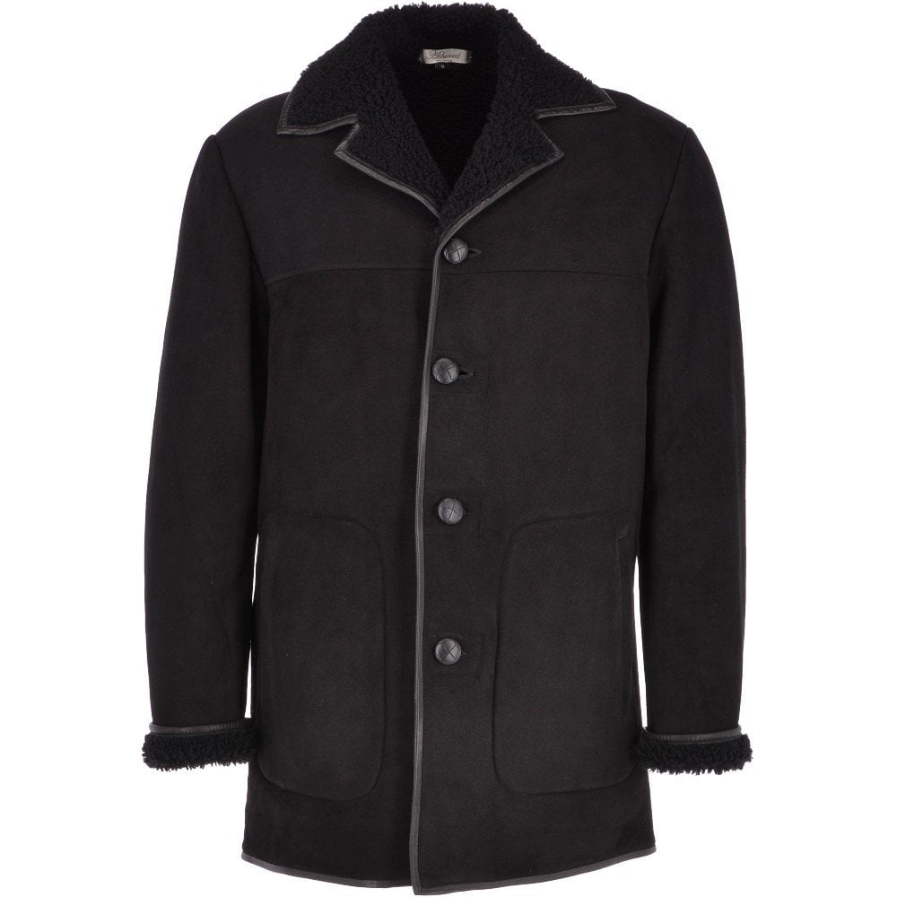 Mens Classic Sheepskin Coat Black: KE 884 BOX