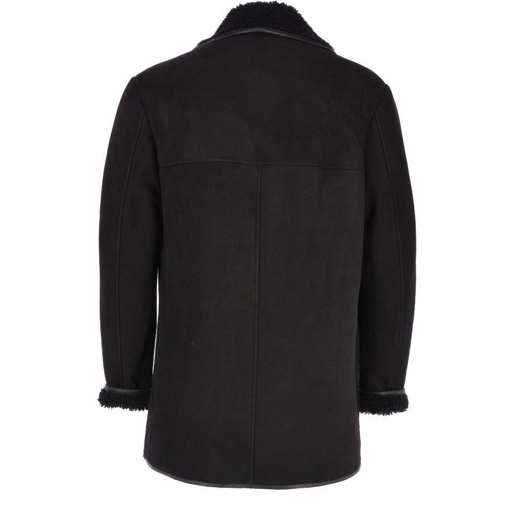Mens Classic Sheepskin Coat Black: KE 884 BOX