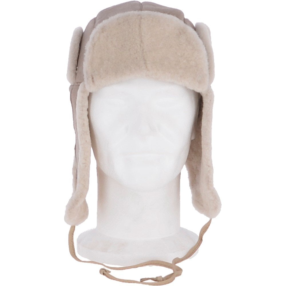 Unisex Sheepskin Trapper Hat Stone: 208