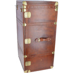 The Bridge Vintage Large Italian Vegetable Tanned Leather Saddle Trunk Brown: 8840401
