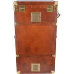 The Bridge Vintage Large Italian Vegetable Tanned Leather Saddle Trunk Brown: 8840401