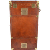 The Bridge Vintage Large Italian Vegetable Tanned Leather Saddle Trunk Brown: 8840401