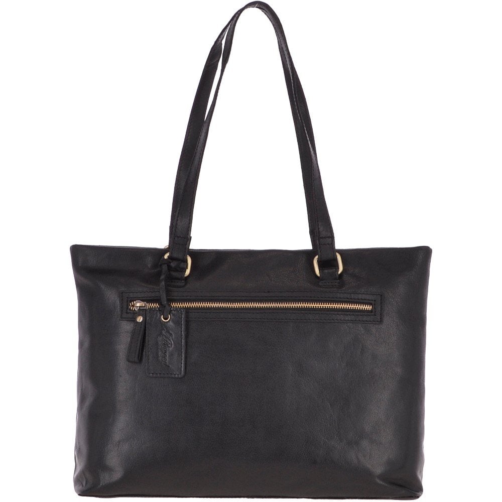 Large Vintage Leather Handbag Black – G29