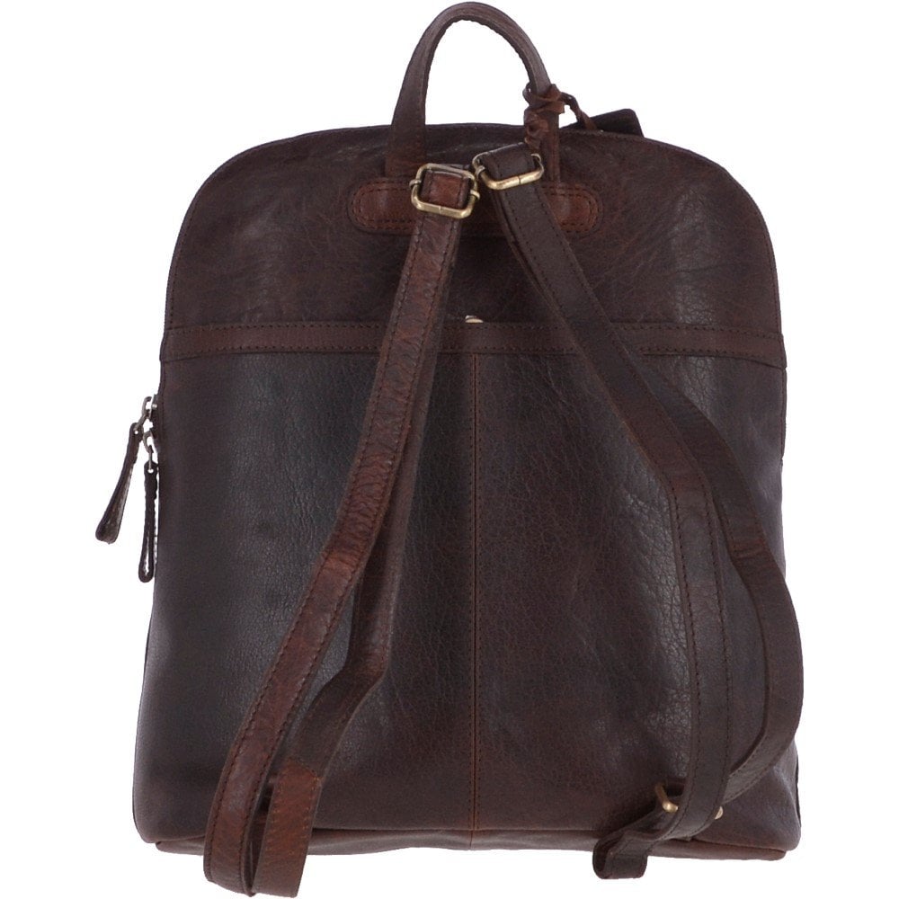 Large Vintage Leather Backpack Brandy  – G28