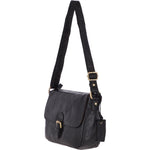 Vintage Leather Cross Body Shoulder Bag Black – G22