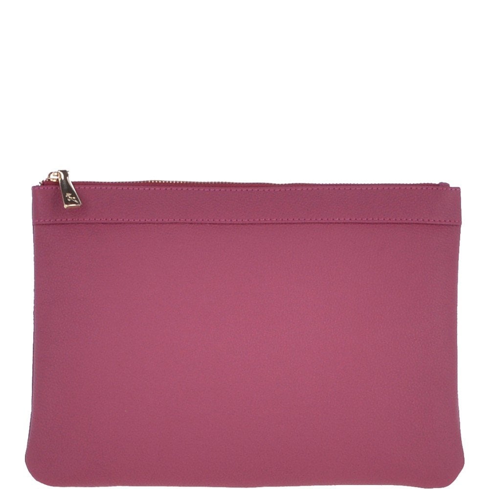 Large Padded Leather Pouch Bag Fuchsia – 62093