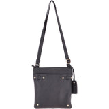 Zip Top Leather Cross Body Bag Black: Dolly