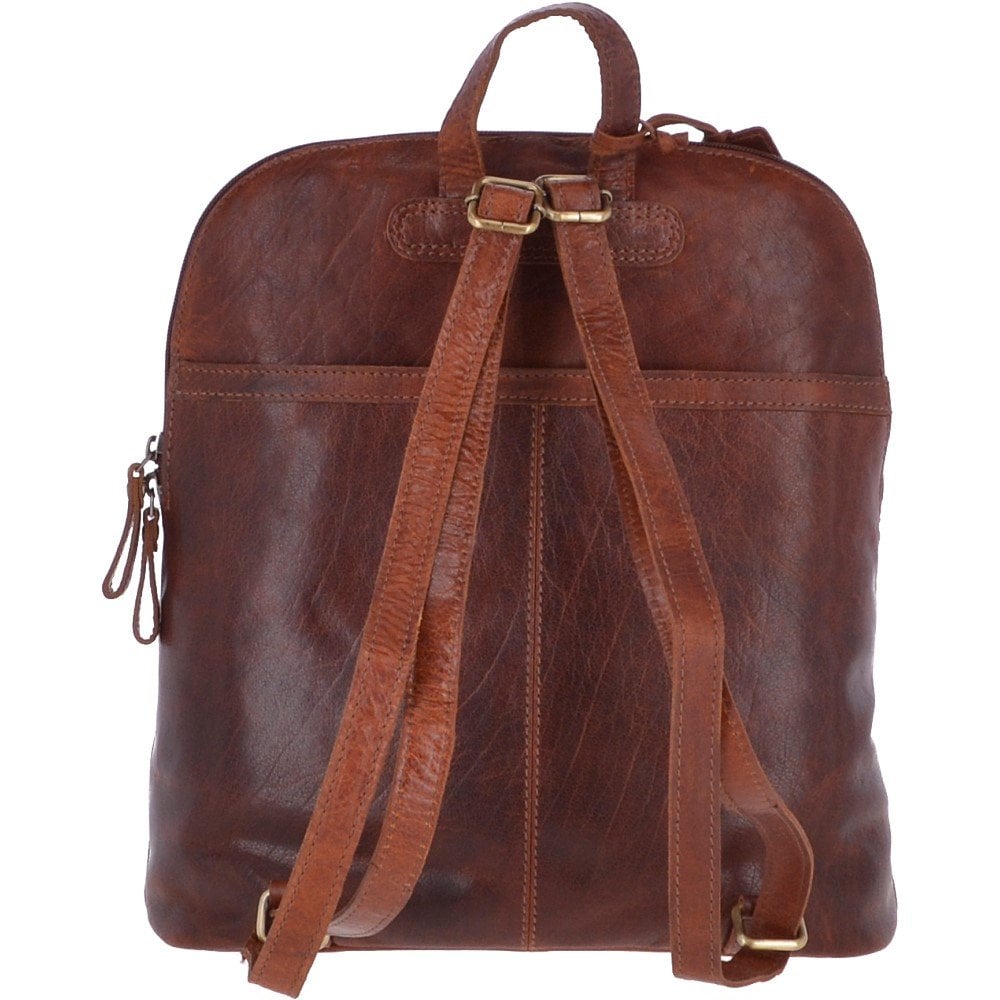 Large Vintage Leather Backpack Honey  – G28