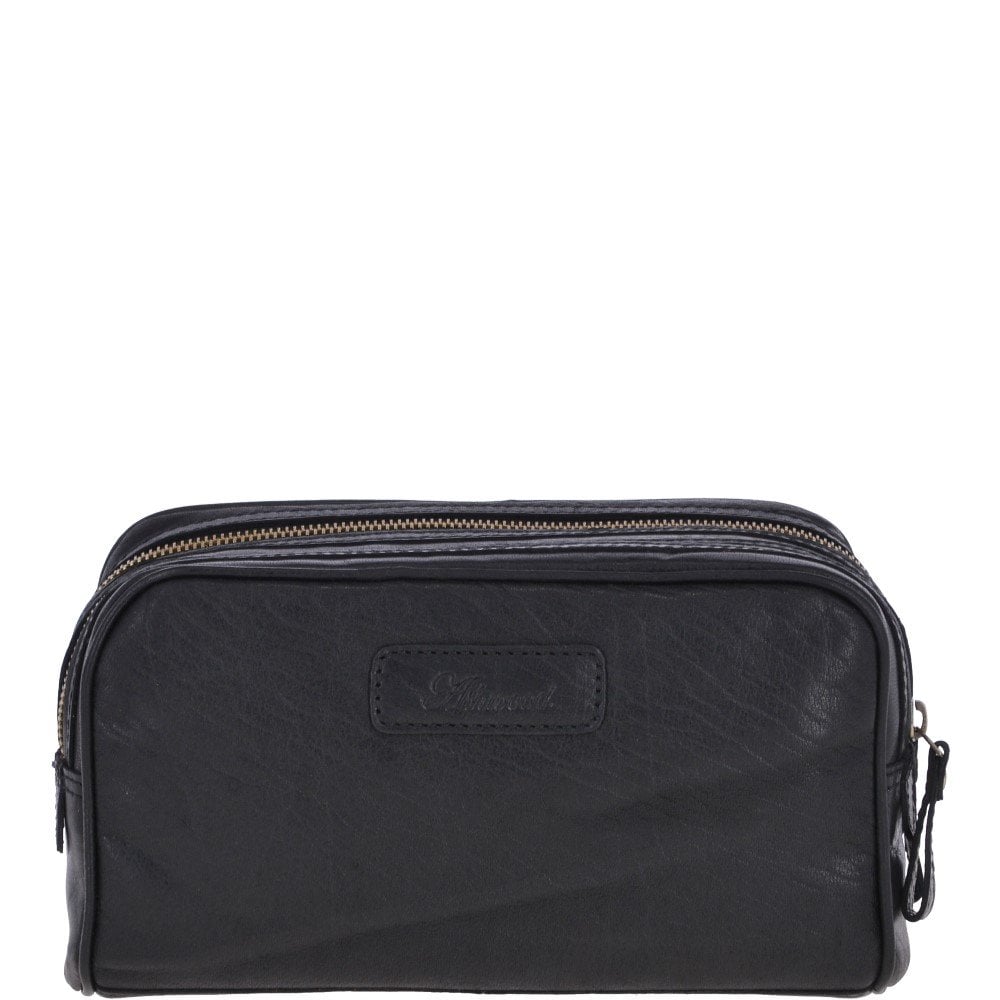 Mens Leather Washbag Black: G-37