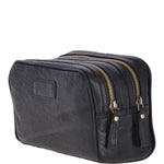 Mens Leather Washbag Black: G-37