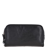 Mens Leather Washbag Black: G-37