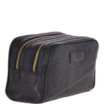 Mens Leather Washbag Black: G-37