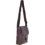Small Vintage Wash Leather Travel Bag Brandy: G-31