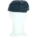8 Panel Leather Flat Cap Blue: CAP-03