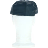 8 Panel Leather Flat Cap Blue: CAP-03