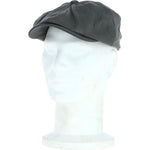 8 Panel Leather Flat Cap Grey: CAP-03