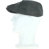 8 Panel Leather Flat Cap Grey: CAP-03