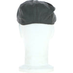 8 Panel Leather Flat Cap Grey: CAP-03