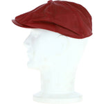 8 Panel Leather Flat Cap Pale Red: CAP-03