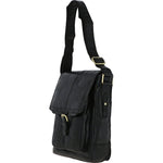 Medium Vintage Wash Leather Travel Bag Black: G-32