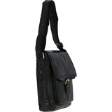 Medium Vintage Wash Leather Travel Bag Black: G-32