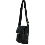 Small Vintage Wash Leather Travel Bag Black: G-31