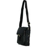 Small Vintage Wash Leather Travel Bag Black: G-31