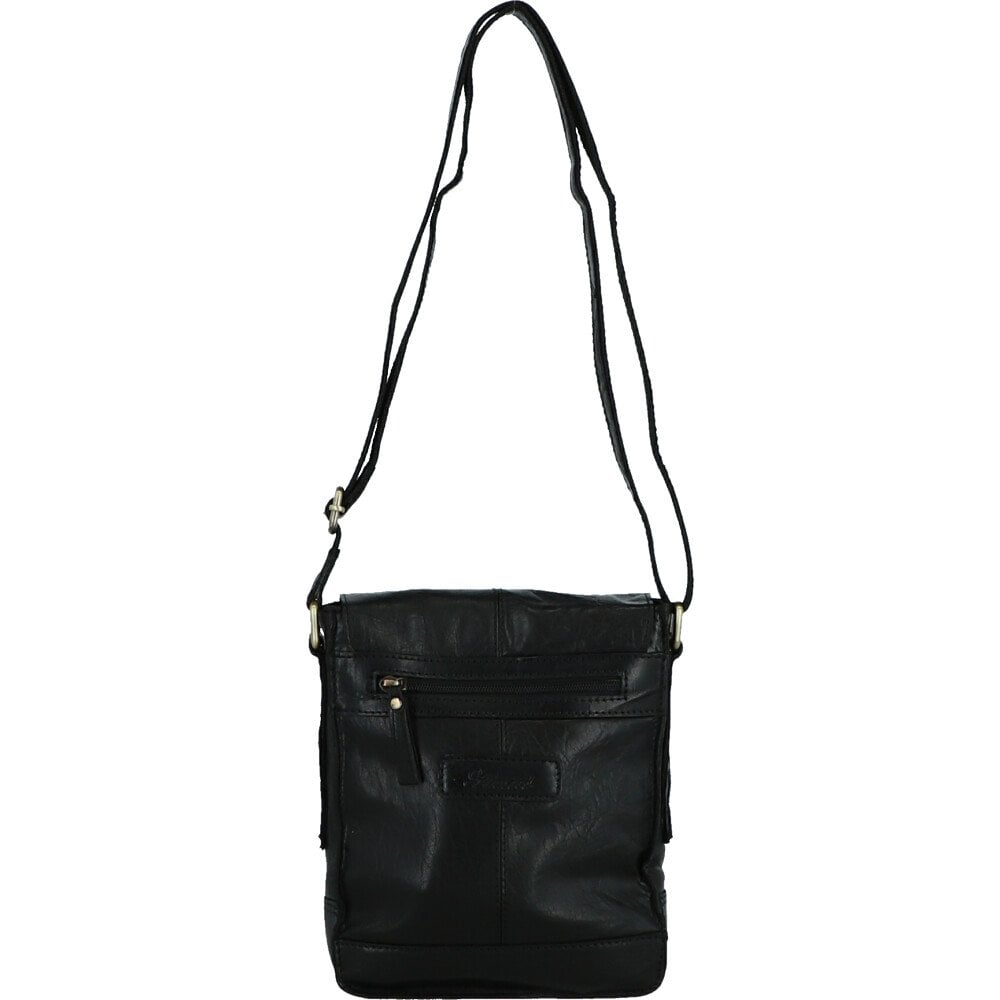 Small Vintage Wash Leather Travel Bag Black: G-31