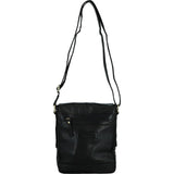 Small Vintage Wash Leather Travel Bag Black: G-31