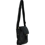 Small Vintage Wash Leather Travel Bag Black: G-31