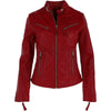 Leather Biker Jacket Red: G 2131