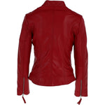 Leather Biker Jacket Red: G 2131