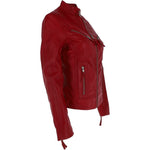 Leather Biker Jacket Red: G 2131