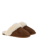 Classic Ladies  Suede Sheepskin Slippers Chestnut