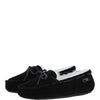 Women's Classic  Suede Sheepskin Moccasin Slippers Black/White: LADIES MOCCASSINS